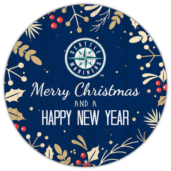 Wholesale MLB1049-Merry Christmas New Year 12in Circle / M1049-Seattle Mariners