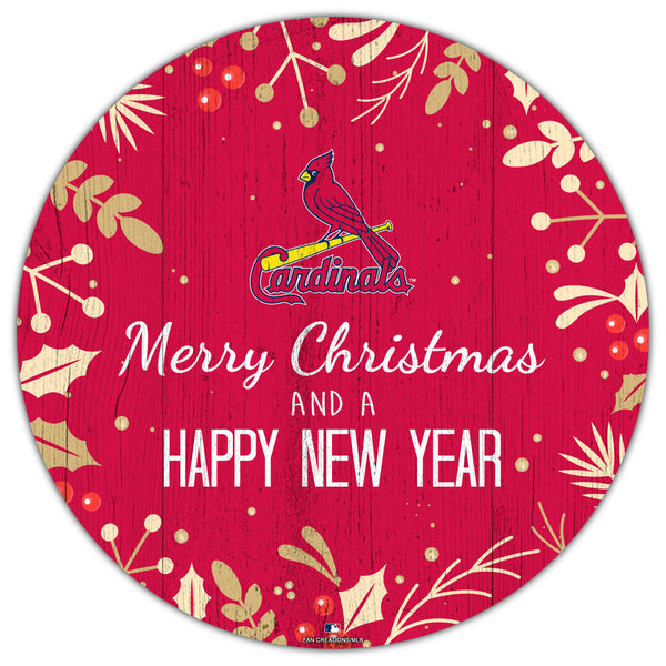 Wholesale MLB1049-Merry Christmas New Year 12in Circle / M1049-St. Louis Cardinals