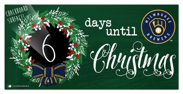 Wholesale MLB1050-Chalk Christmas Countdown 6x12 / M1050-Milwaukee Brewers