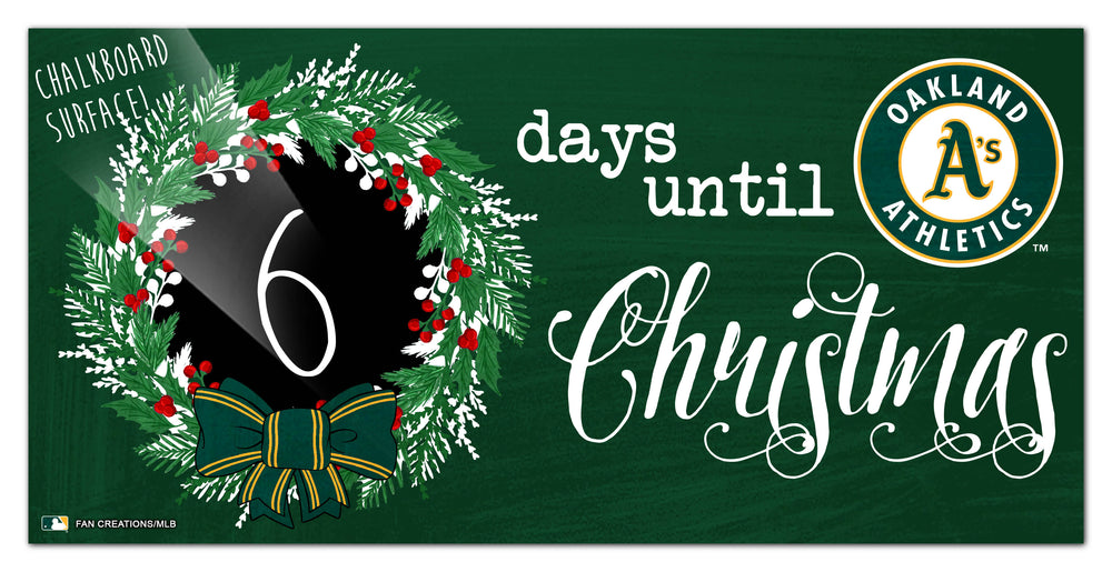 Wholesale MLB1050-Chalk Christmas Countdown 6x12 / M1050-Oakland Athletics