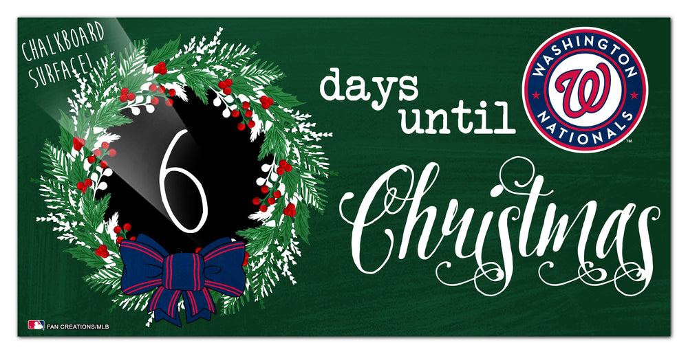 Wholesale MLB1050-Chalk Christmas Countdown 6x12 / M1050-Washington Nationals