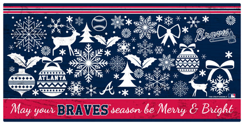 Wholesale MLB1052-Merry and Bright 6x12 / M1052-Atlanta Braves