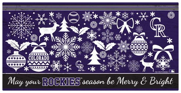 Wholesale MLB1052-Merry and Bright 6x12 / M1052-Colorado Rockies