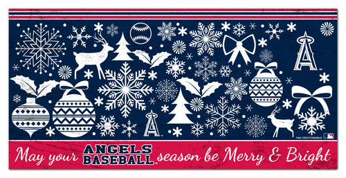 Wholesale MLB1052-Merry and Bright 6x12 / M1052-Los Angeles Angels