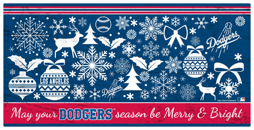 Wholesale MLB1052-Merry and Bright 6x12 / M1052-Los Angeles Dodgers