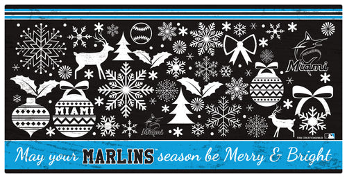 Wholesale MLB1052-Merry and Bright 6x12 / M1052-Miami Marlins