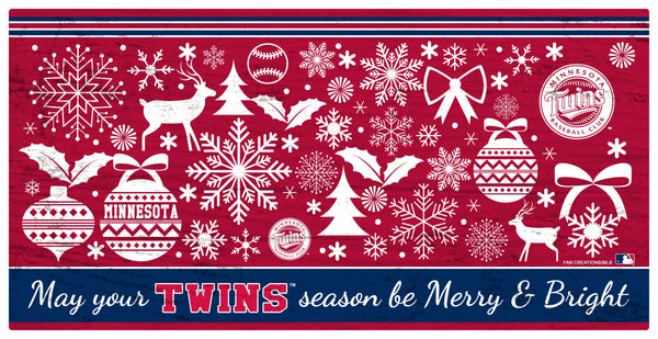 Wholesale MLB1052-Merry and Bright 6x12 / M1052-Minnesota Twins