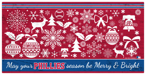 Wholesale MLB1052-Merry and Bright 6x12 / M1052-Philadelphia Phillies