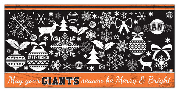 Wholesale MLB1052-Merry and Bright 6x12 / M1052-San Francisco Giants