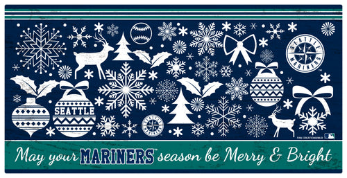 Wholesale MLB1052-Merry and Bright 6x12 / M1052-Seattle Mariners