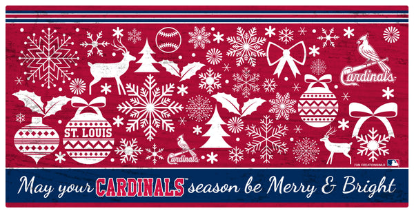 Wholesale MLB1052-Merry and Bright 6x12 / M1052-St Louis Cardinals