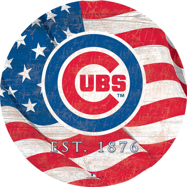 Wholesale MLB1058-Team Color Flag 12in / M1058-Chicago Cubs