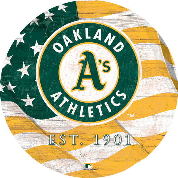 Wholesale MLB1058-Team Color Flag 12in / M1058-Oakland Athletics