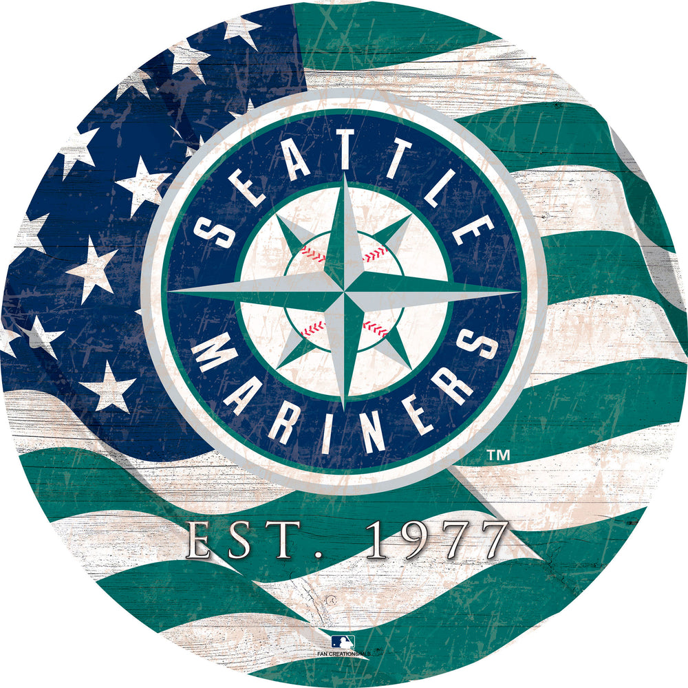 Wholesale MLB1058-Team Color Flag 12in / M1058-Seattle Mariners