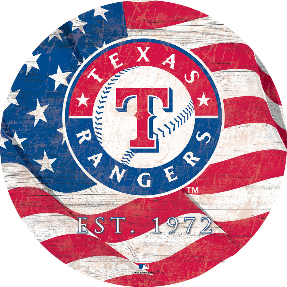 Wholesale MLB1058-Team Color Flag 12in / M1058-Texas Rangers