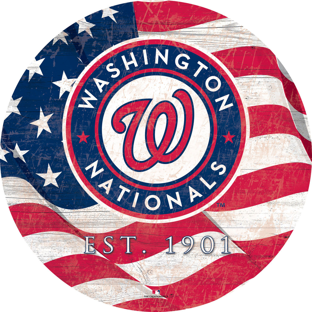 Wholesale MLB1058-Team Color Flag 12in / M1058-Washington Nationals