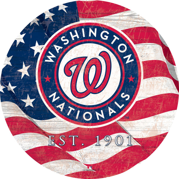 Wholesale MLB1058-Team Color Flag 12in / M1058-Washington Nationals