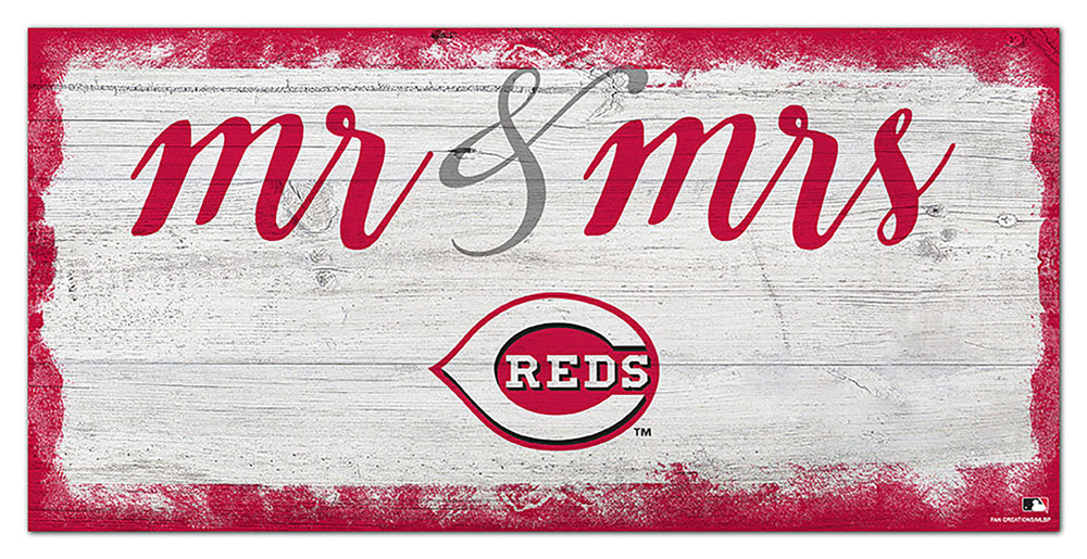Wholesale MLB1074-Mr Mrs Script 6x12 / M1074-Cincinnati Reds