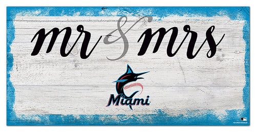 Wholesale MLB1074-Mr Mrs Script 6x12 / M1074-Miami Marlins