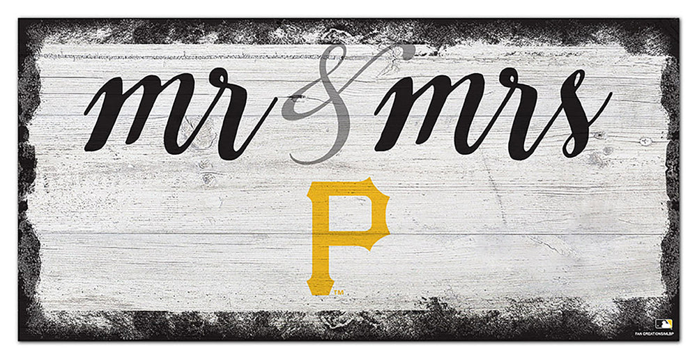 Wholesale MLB1074-Mr Mrs Script 6x12 / M1074-Pittsburgh Pirates