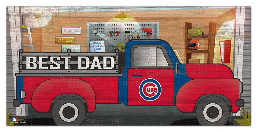 Wholesale MLB1078-Best Dad Truck 6x12 / M1078-Chicago Cubs