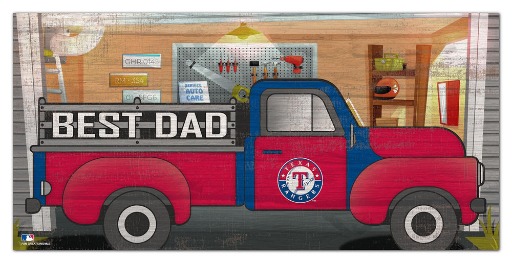 Wholesale MLB1078-Best Dad Truck 6x12 / M1078-Texas Rangers