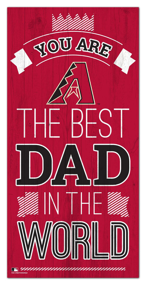 Wholesale MLB1079-Best Dad in the world 6x12 / M1079-Arizona Diamondbacks