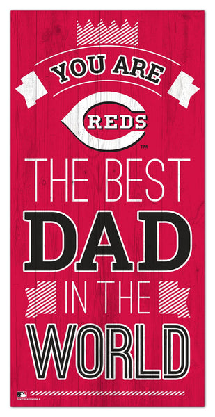 Wholesale MLB1079-Best Dad in the world 6x12 / M1079-Cincinnati Reds