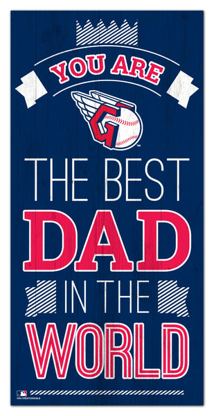Wholesale MLB1079-Best Dad in the world 6x12 / M1079-Cleveland Guardians
