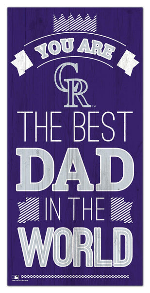 Wholesale MLB1079-Best Dad in the world 6x12 / M1079-Colorado Rockies