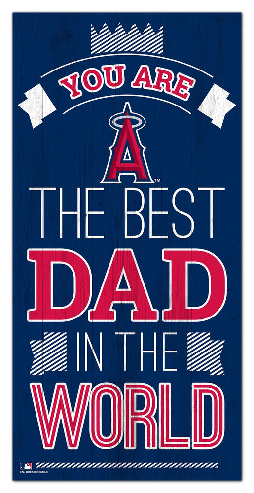 Wholesale MLB1079-Best Dad in the world 6x12 / M1079-Los Angeles Angels