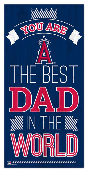 Wholesale MLB1079-Best Dad in the world 6x12 / M1079-Los Angeles Angels