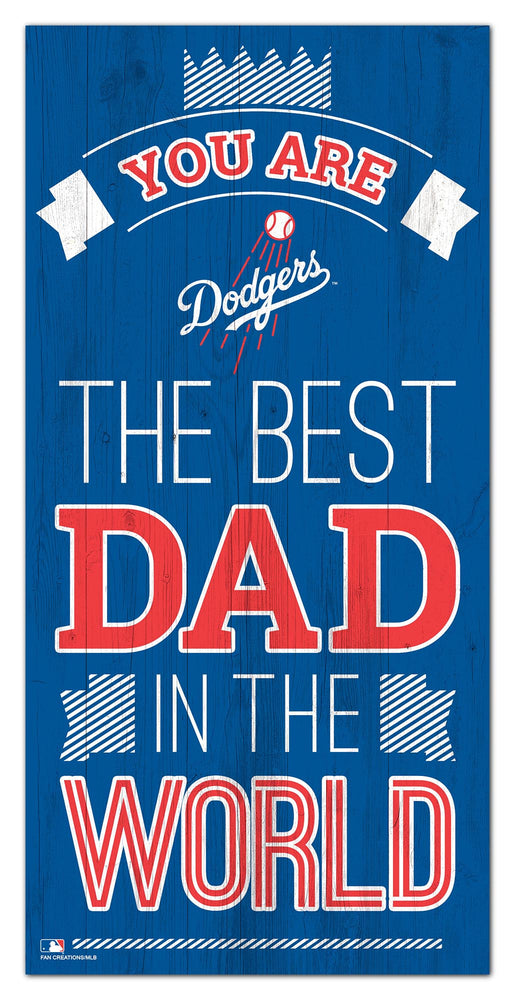 Wholesale MLB1079-Best Dad in the world 6x12 / M1079-Los Angeles Dodgers