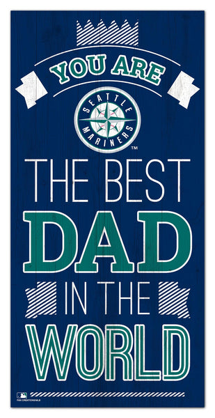 Wholesale MLB1079-Best Dad in the world 6x12 / M1079-Seattle Mariners