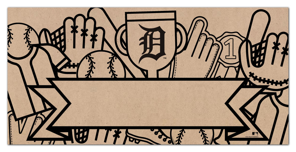 Wholesale MLB1082-Name Banner Color-In 6x12 / M1082-Detroit Tigers