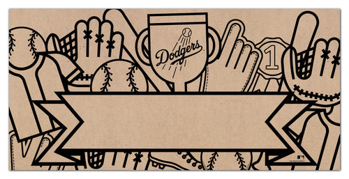 Wholesale MLB1082-Name Banner Color-In 6x12 / M1082-Los Angeles Dodgers