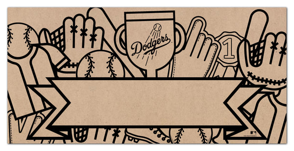 Wholesale MLB1082-Name Banner Color-In 6x12 / M1082-Los Angeles Dodgers