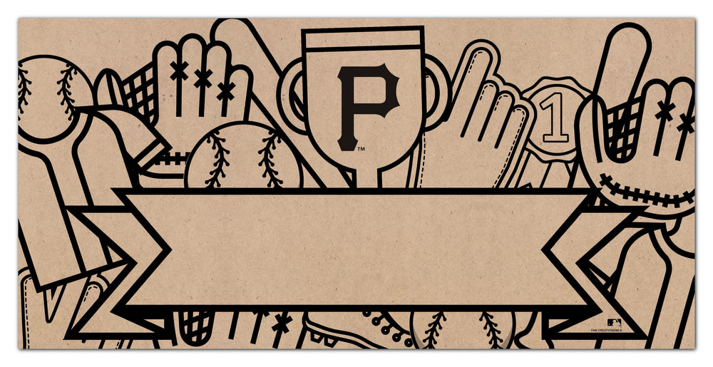 Wholesale MLB1082-Name Banner Color-In 6x12 / M1082-Pittsburgh Pirates