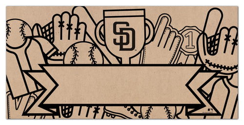 Wholesale MLB1082-Name Banner Color-In 6x12 / M1082-San Diego Padres