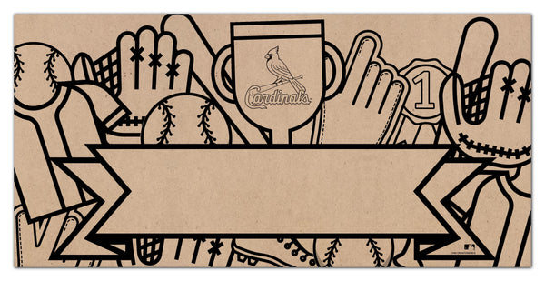 Wholesale MLB1082-Name Banner Color-In 6x12 / M1082-St Louis Cardinals