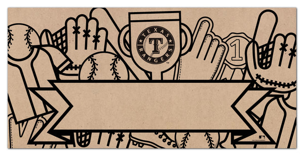 Wholesale MLB1082-Name Banner Color-In 6x12 / M1082-Texas Rangers