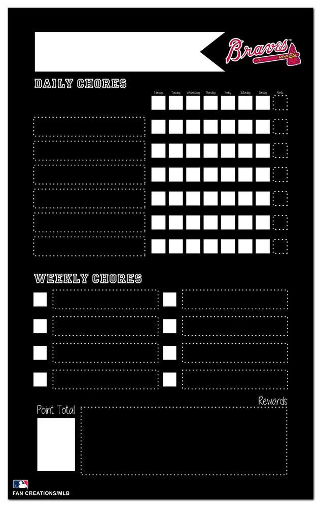 Wholesale MLB2021-Chore Chart Chalkboard 11x19 / M2021-Atlanta Braves