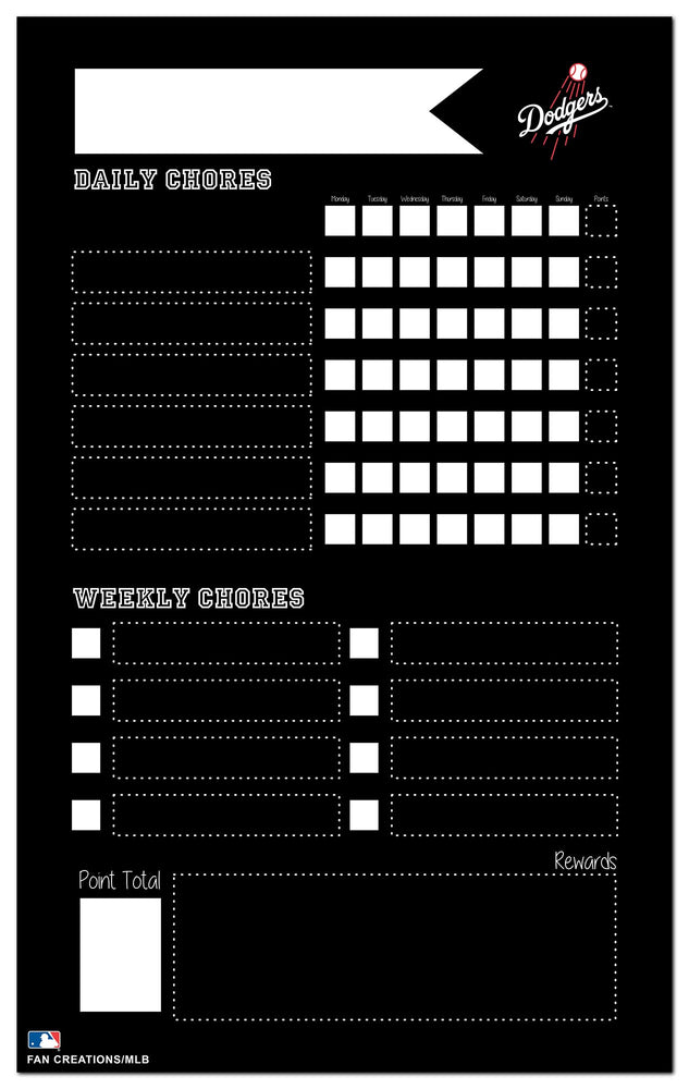 Wholesale MLB2021-Chore Chart Chalkboard 11x19 / M2021-Los Angeles Dodgers