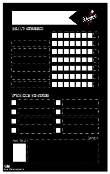 Wholesale MLB2021-Chore Chart Chalkboard 11x19 / M2021-Los Angeles Dodgers