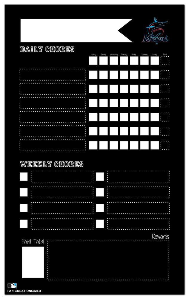Wholesale MLB2021-Chore Chart Chalkboard 11x19 / M2021-Miami Marlins