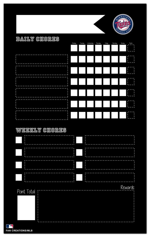 Wholesale MLB2021-Chore Chart Chalkboard 11x19 / M2021-Minnesota Twins