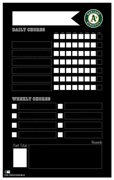 Wholesale MLB2021-Chore Chart Chalkboard 11x19 / M2021-Oakland Atheltics