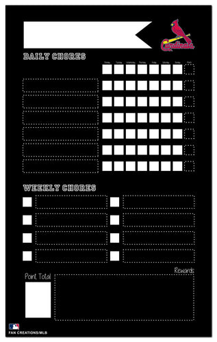 Wholesale MLB2021-Chore Chart Chalkboard 11x19 / M2021-St. Louis Cardinals