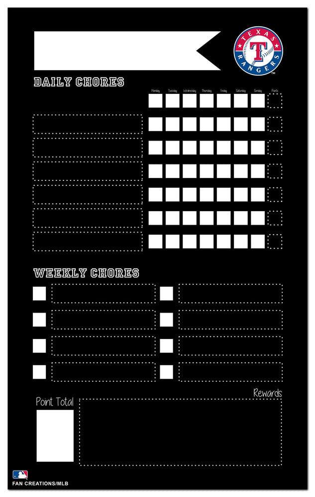 Wholesale MLB2021-Chore Chart Chalkboard 11x19 / M2021-Texas Rangers