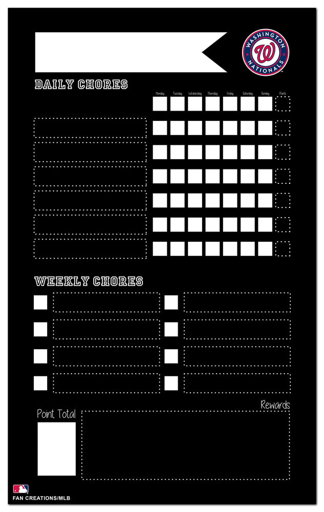 Wholesale MLB2021-Chore Chart Chalkboard 11x19 / M2021- Washington Nationals